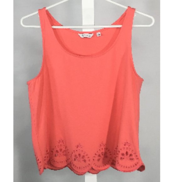 Reitmans Coral Embroidered Cropped Tank Top - Picture 1 of 4